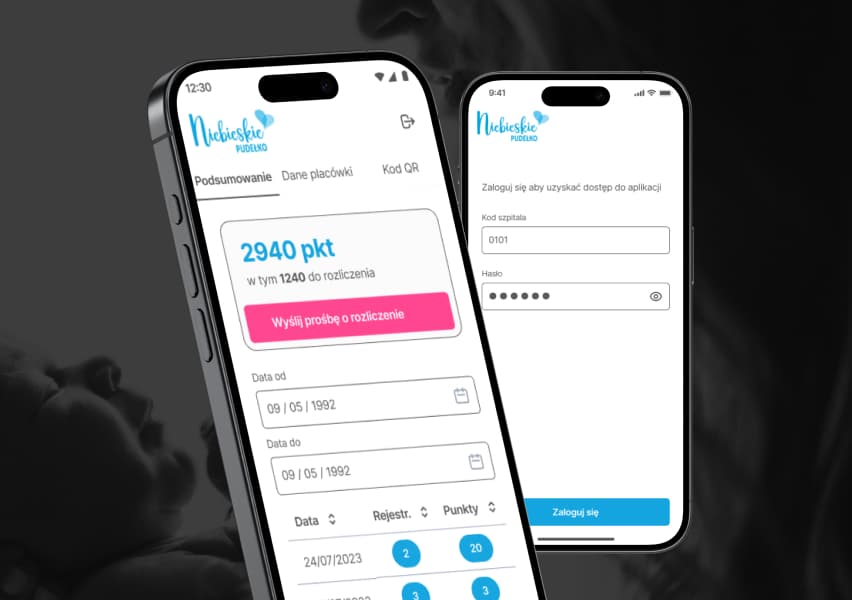 Screen of the mobile application for midwives
